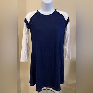 Erge Navy and White 3/4 Sleeve Tee